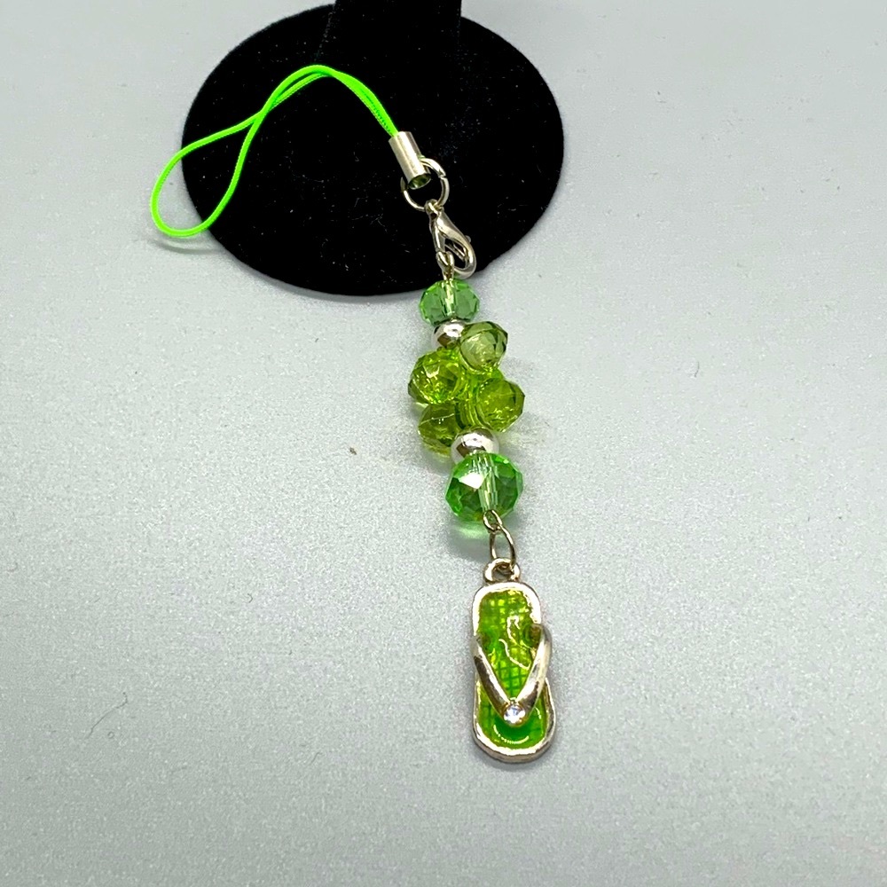 Green flip flop phone charm